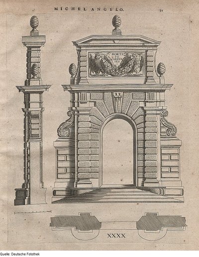 Gate to the Pleasure Garden of Castello Sforza in Milan by Michelangelo Buonarroti